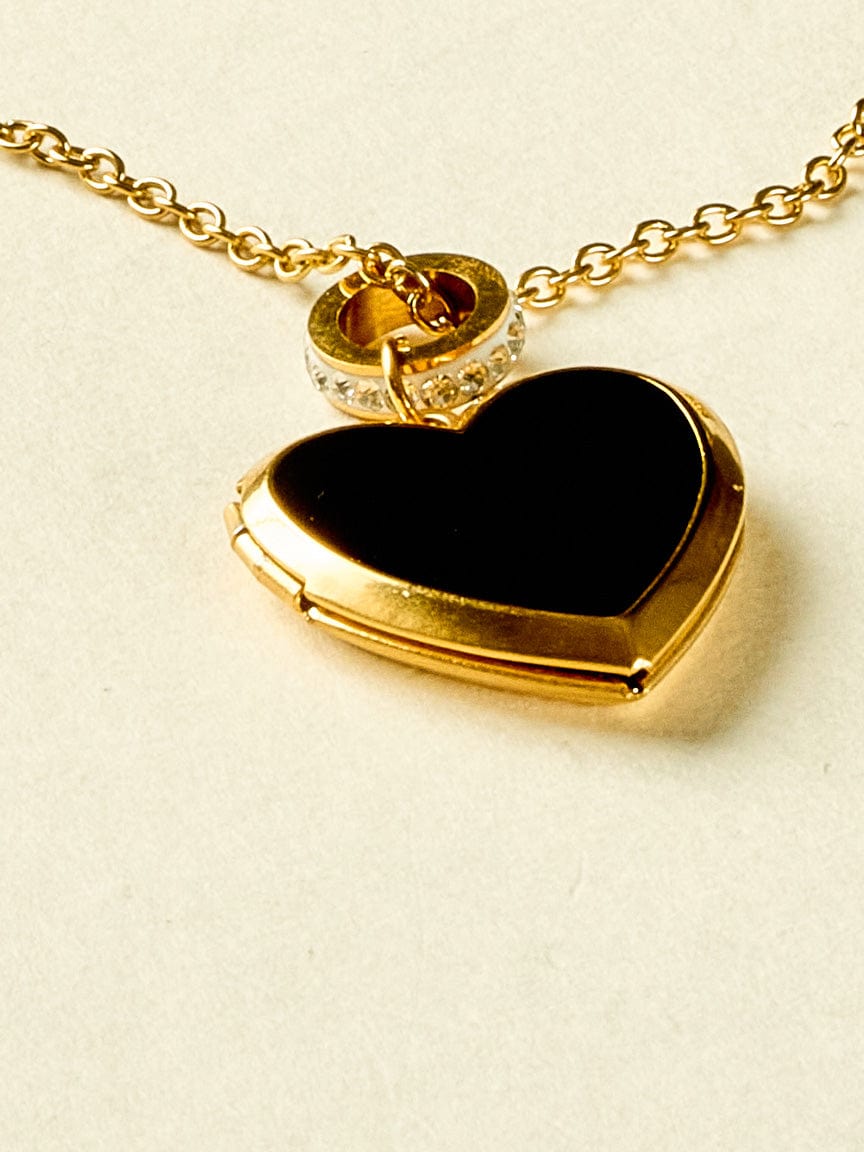 Gold Locket Heart Necklace