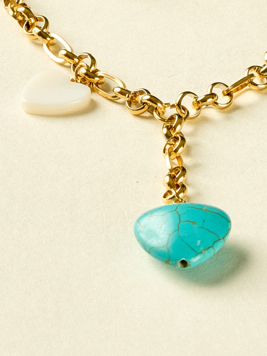 Green Heart Gold Necklace