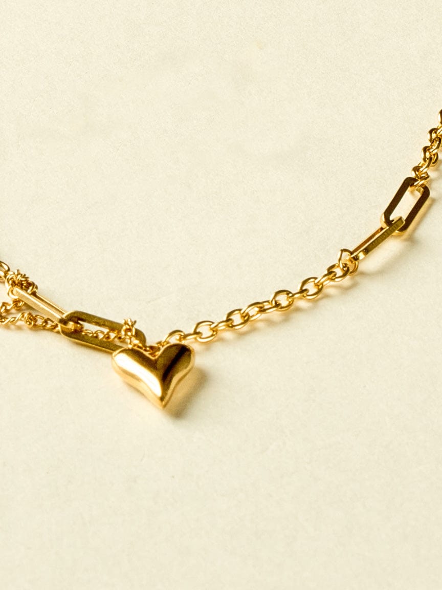 Gold Heart Chain Necklace