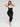 Full front view of black Full Body Shaper Buttock Lifter with a plus sized model.
