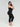 Full side view of black Full Body Shaper Buttock Lifter with a plus sized model.