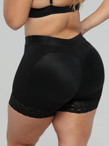 Pantalón corto levantador de glúteos acolchado con control de barriga de talle alto NS8045