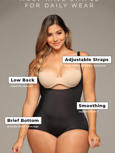 Features and functionalities of invisible body suit with panty.