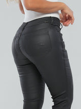 Leila Faux Leather Butt Lift Jeans CB4033