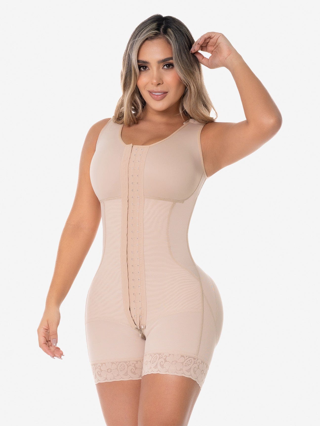 Ultra-Sculpt Faja with Hooks & Built-in Bra FJ132SR