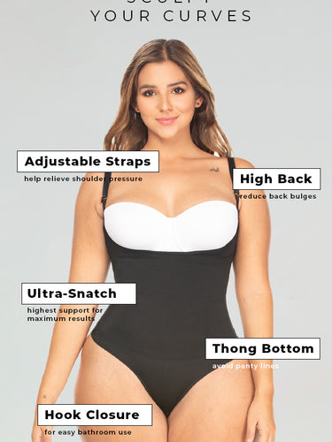 Functionalities and features of the invisible body suit shaper with thong.