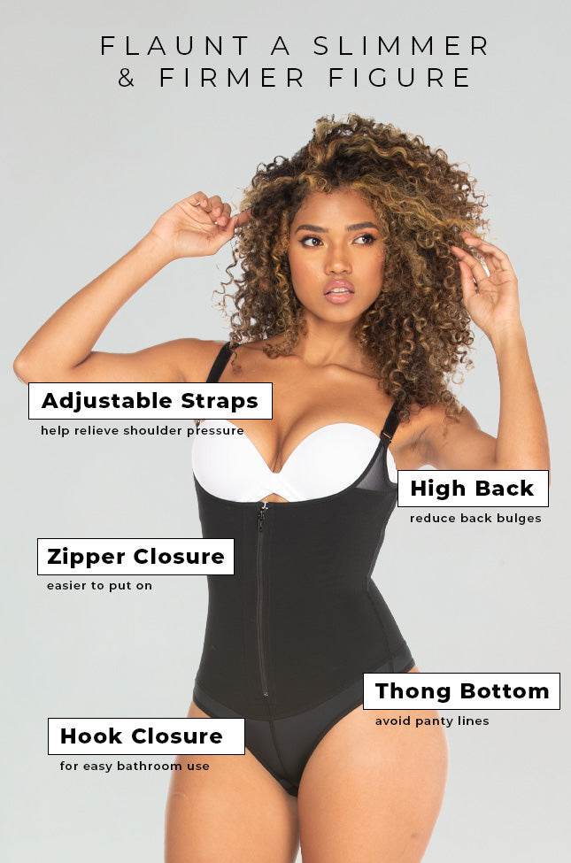 Up Lady 6157 Fajas Colombianas 3 Hooks Vest Compression Girdle with Sleeves