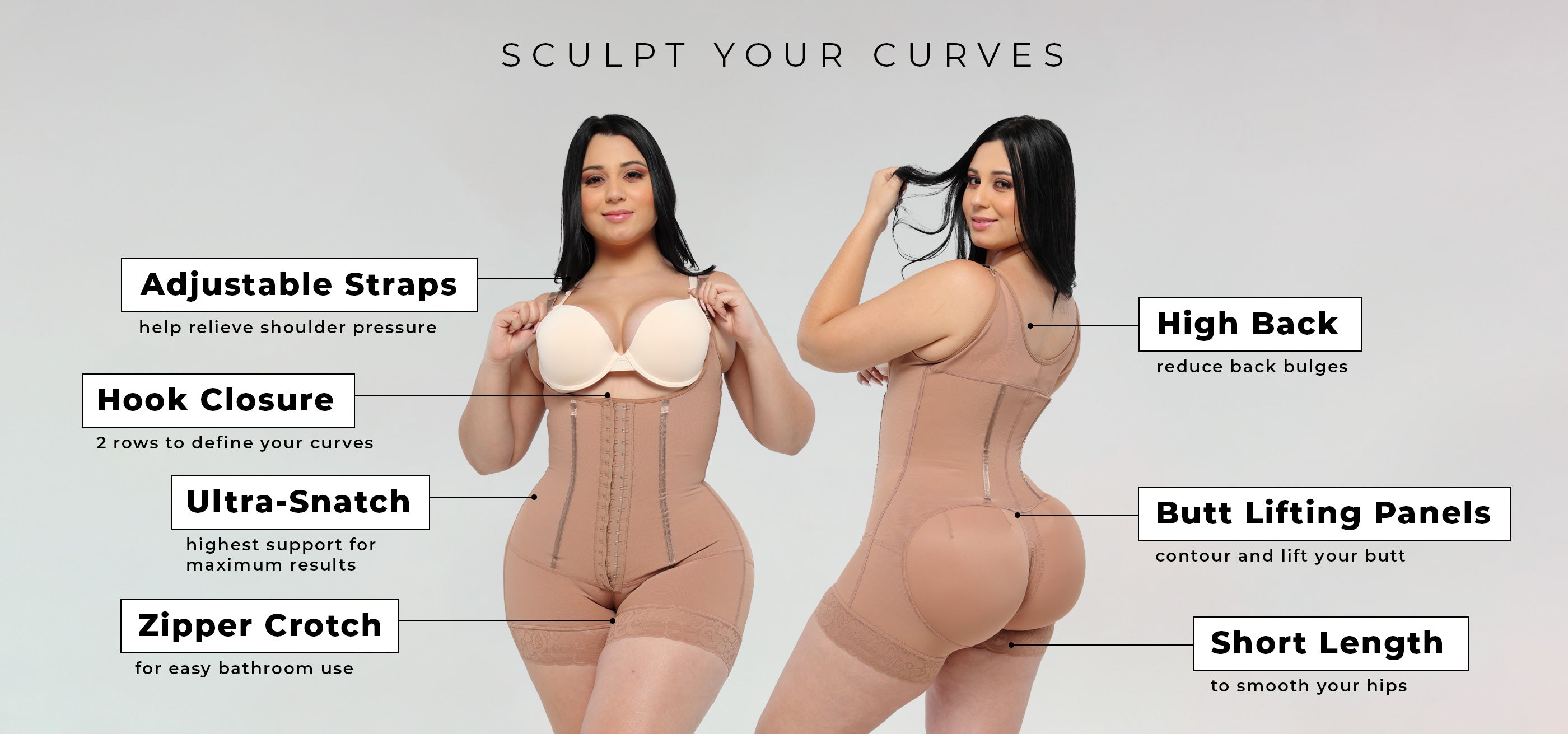 Hourglass Shapewear for Small Waist and Big Hips Bodies NS088