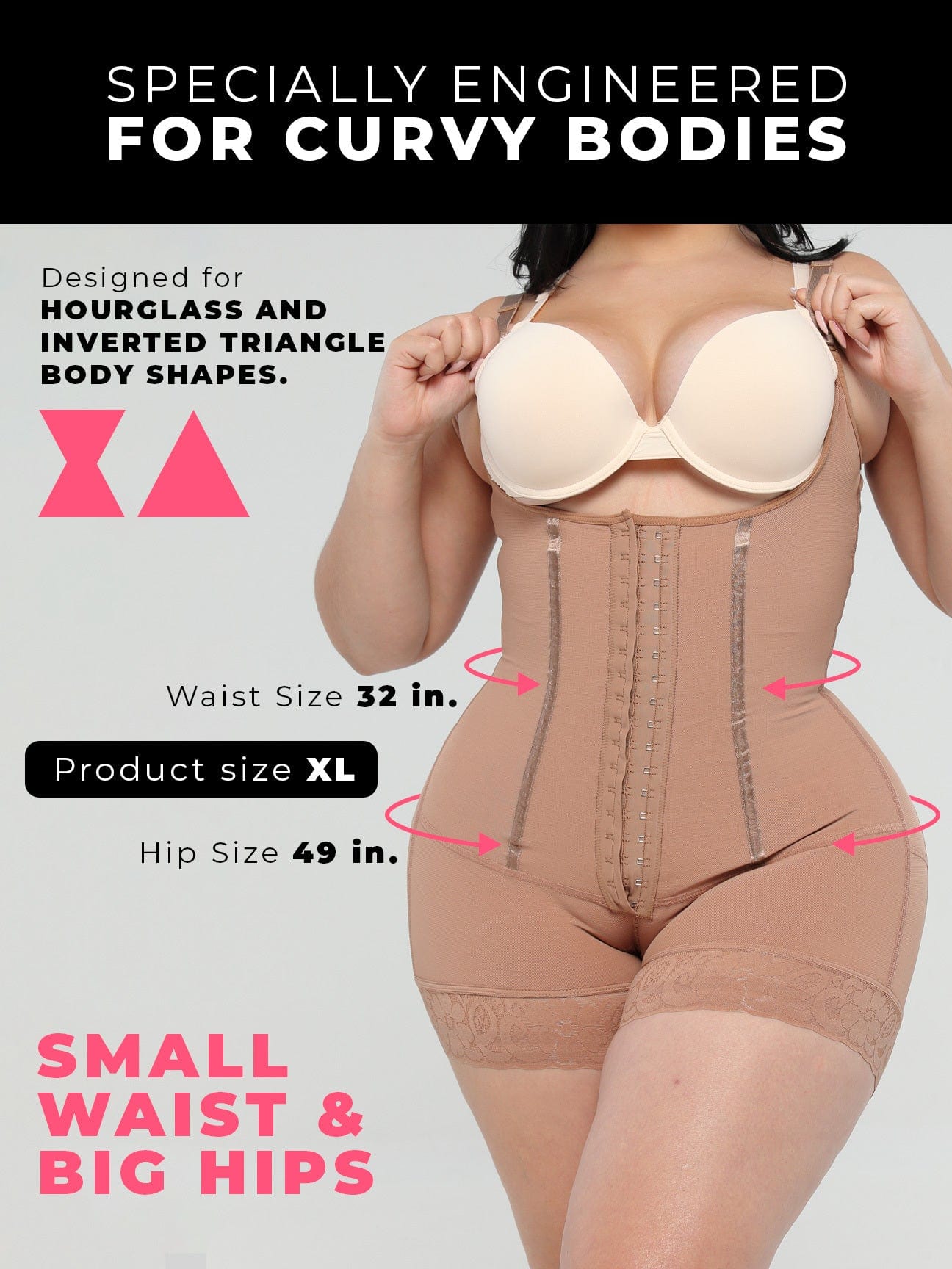 Hourglass Shapewear for Small Waist and Big Hips Bodies NS088