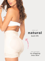 Pantalones cortos de levantamiento de cintura alta con elevación natural NS002