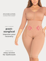 Faja postquirúrgica sobre la rodilla con cremallera lateral NS108