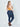 Maya Butt Lift Dark Blue Skinny Jeans full body back view plus sized model.