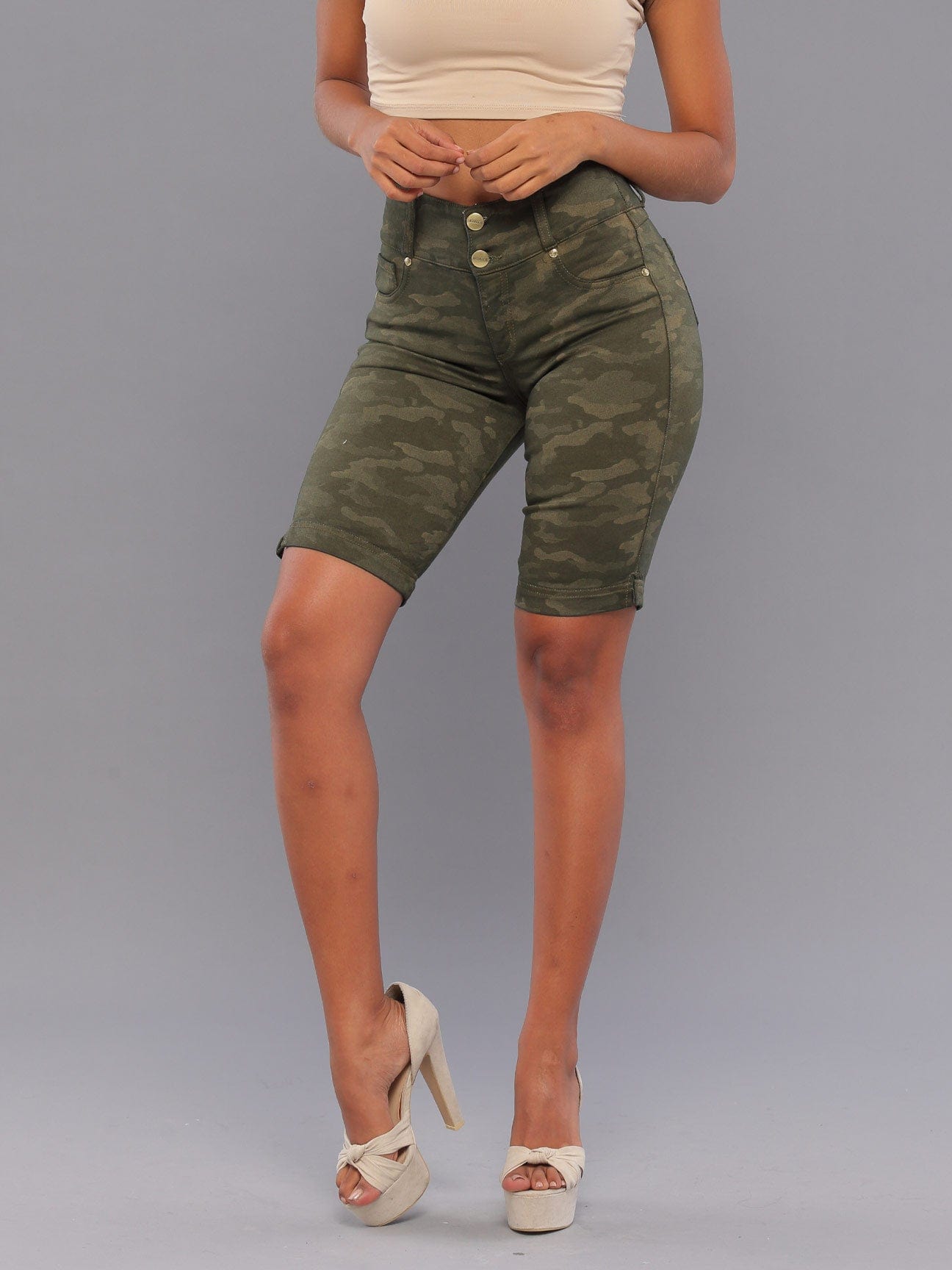 Bermudas Jean Levanta Cola Chica Soldado 14216