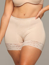 Front view of Beige high rise natural butt lifter.