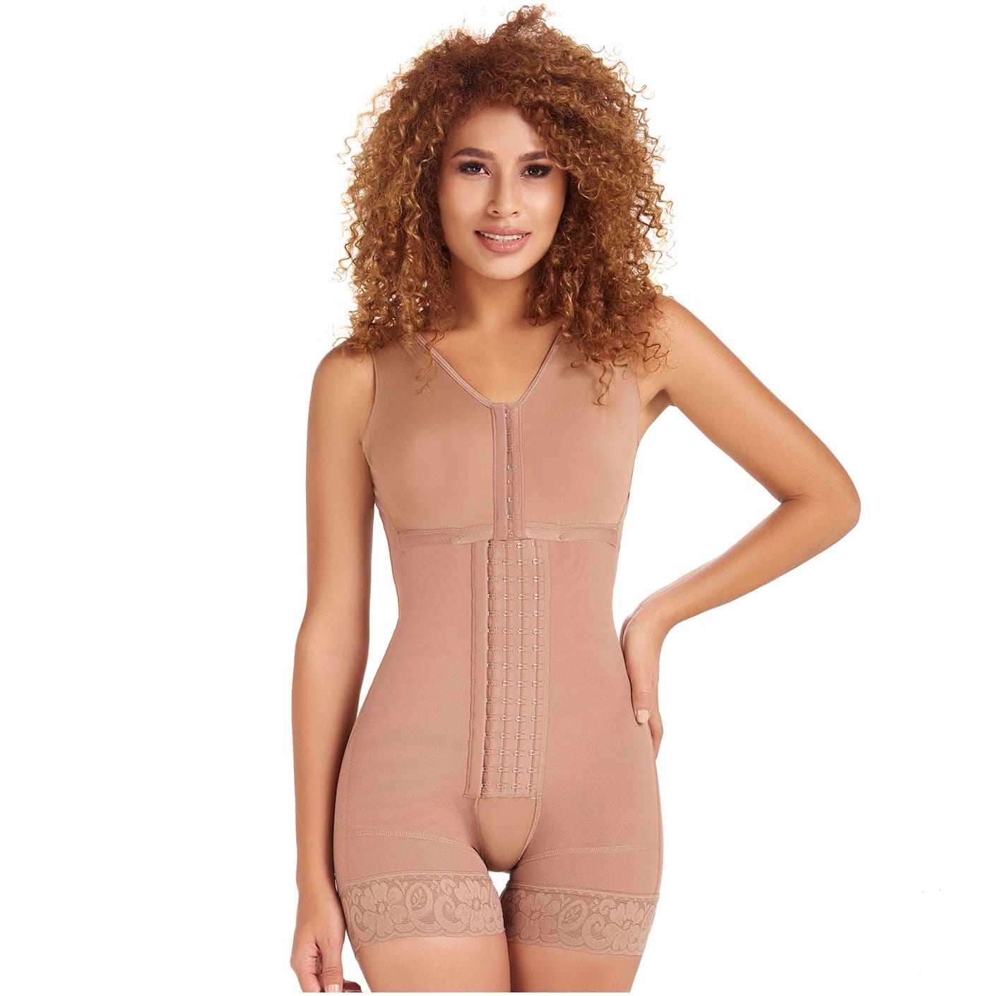 Fajas MariaE FQ102 Post-Op Boy Short With Bra And Hooks
