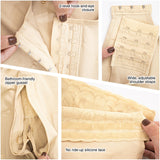 Body Shaper Mid Thigh Bodysuit straps, hooks, zipper and lace.