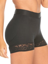 Side view of the black high waist booty lifters.