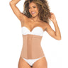 Skin colored strapless shapewear with hooks.
