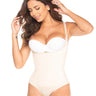White colored body suit shaper with thong.