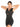 Front view of black Sculpting Full Body Shaper with Bra and Hooks.