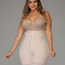 Full view of the beige invisible shorts and waist shaper with hooks.