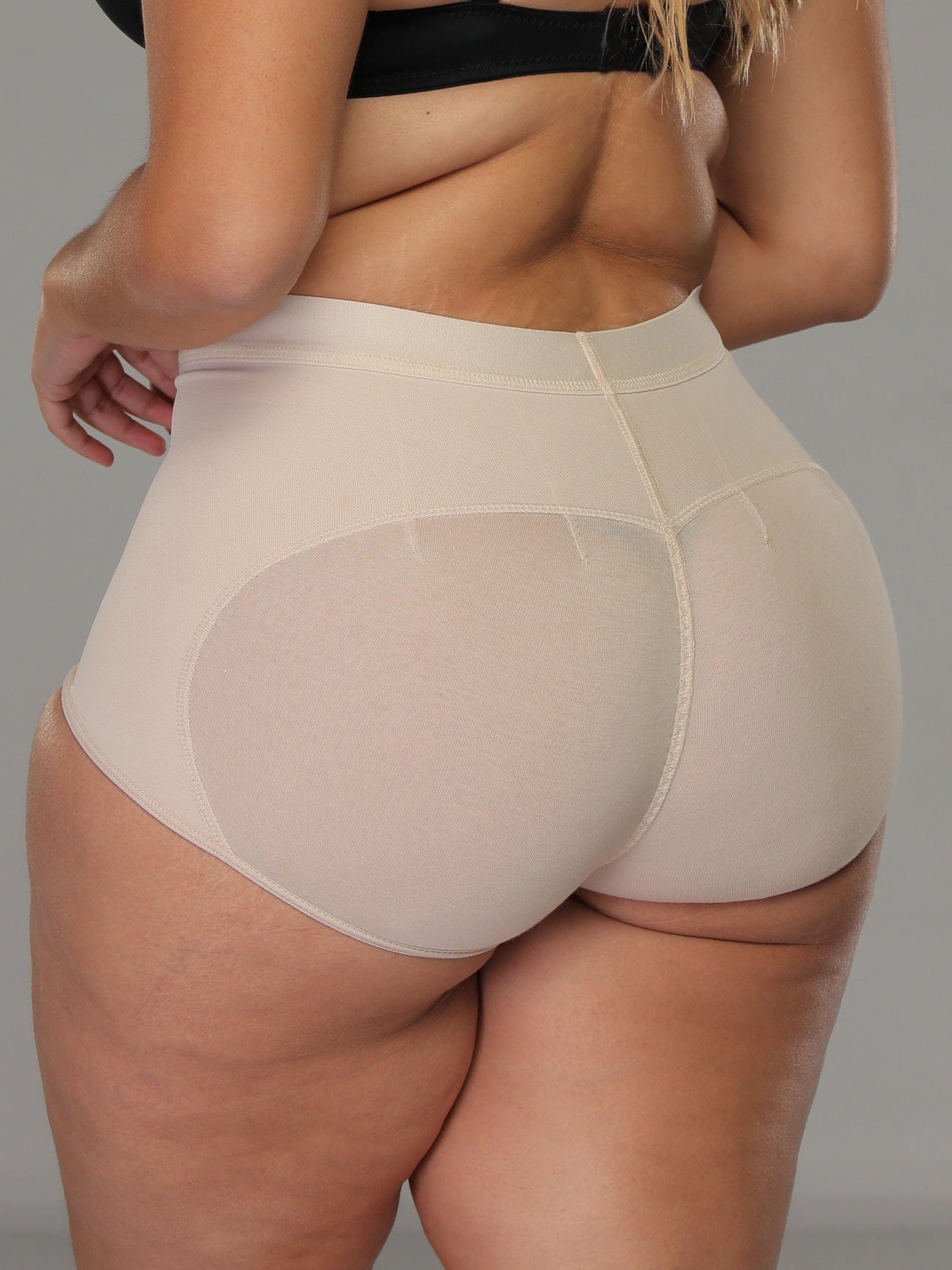 Boy Shorts Butt Lifter butt view beige color.