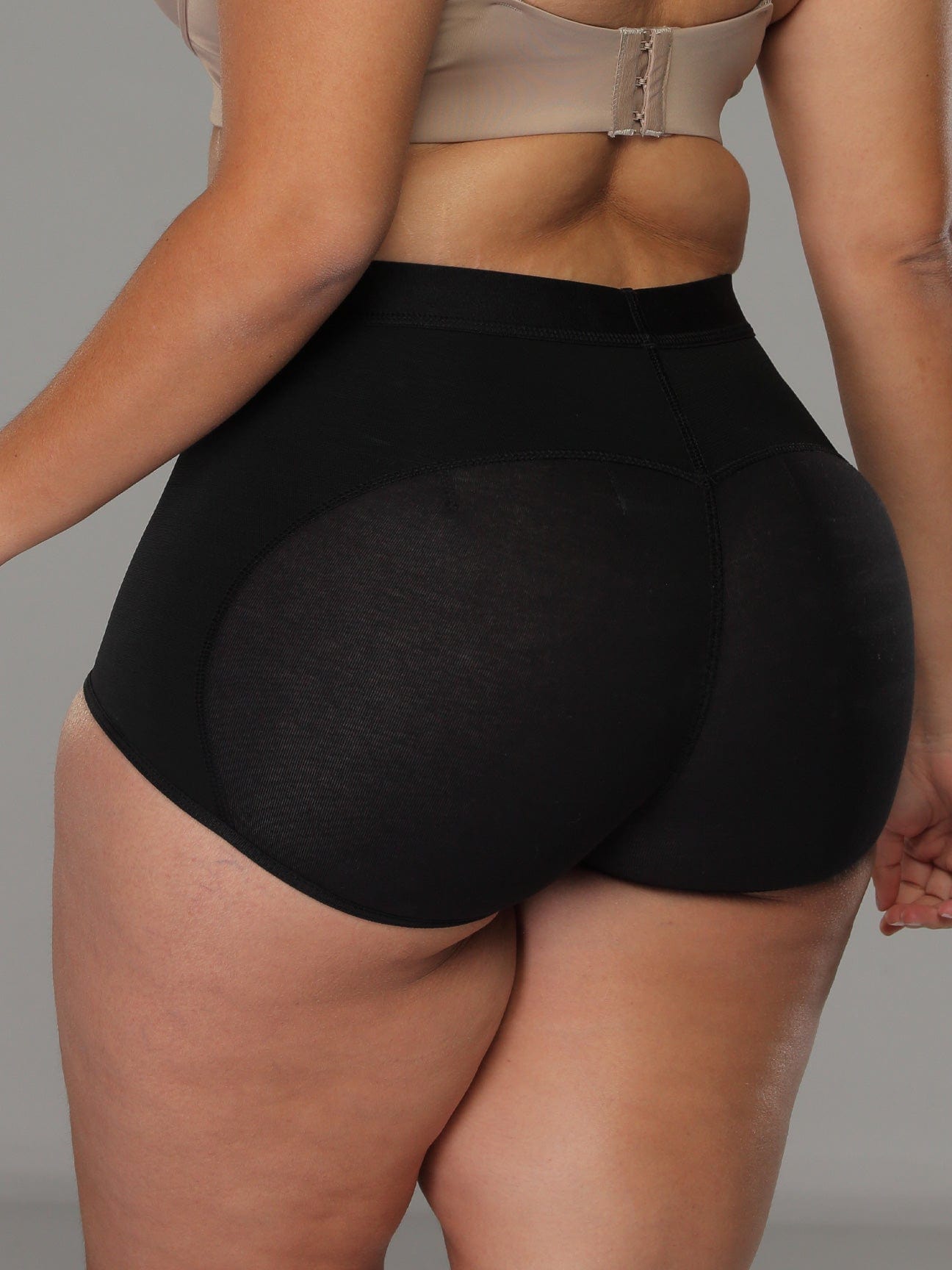 Boy Shorts Butt Lifter butt view black color different model pose.