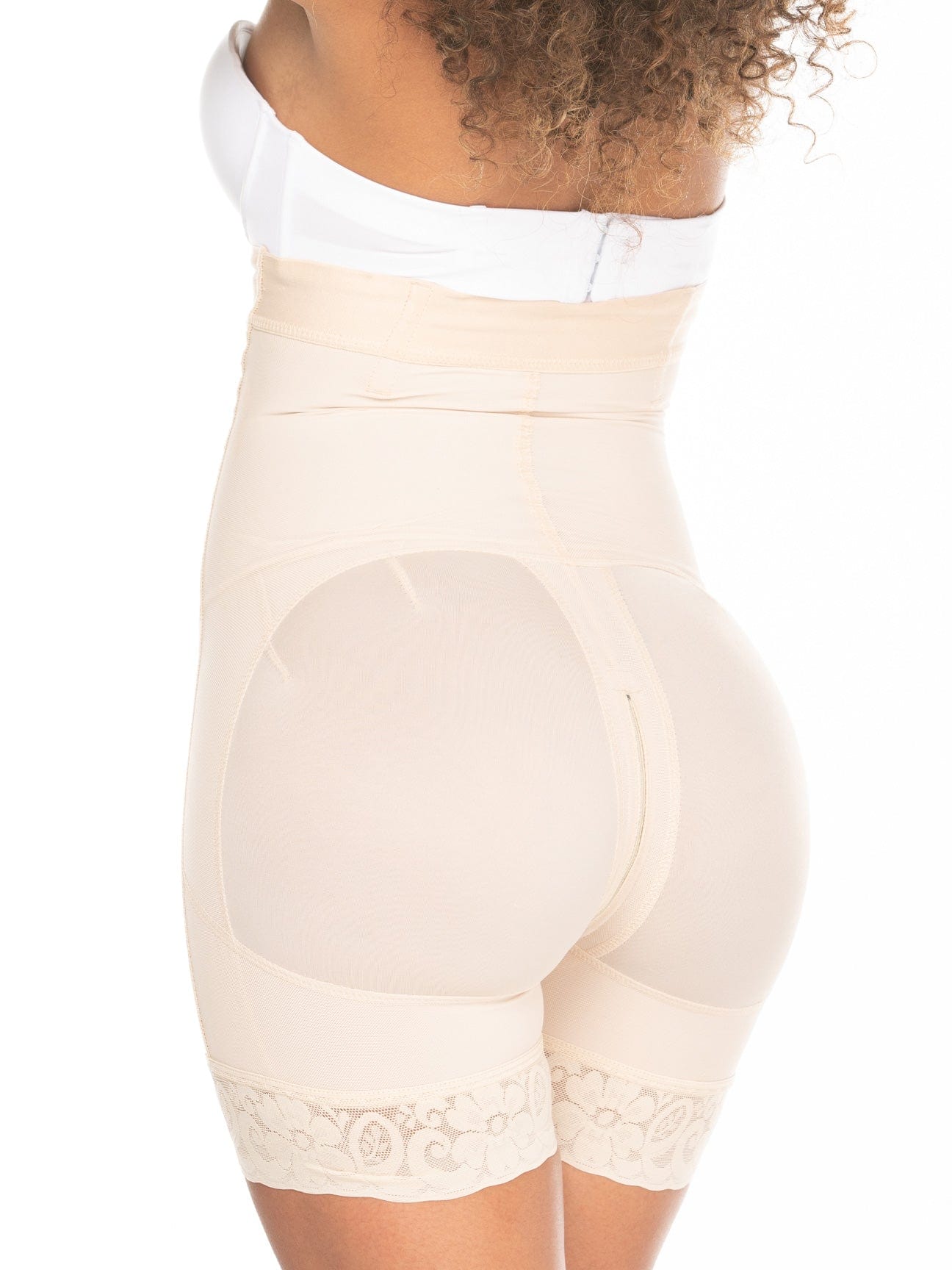 Back butt view of the invisible shorts and waist shaper.