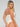 Halter Shaping Bodysuit with Tummy Control beige color back view.