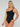 Shaping One Shoulder Tummy Control Bodysuit front view black color.
