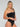Shaping One Shoulder Tummy Control Bodysuit front view black color.