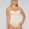 Sweetheart Full Black Bodysuit with Tummy Control front view beige color.