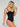 Sweetheart Full Black Bodysuit with Tummy Control front view black color.
