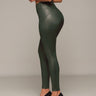 Forest Butt Lift Olive Leggings with Tummy Control lower side view.