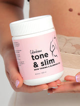 Colombiana Tone & Slim skin toning and slimming gel in 16.9 oz jar with pink label
